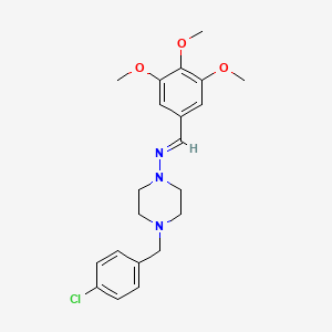 molecular formula C21H26ClN3O3 B5513098 4-(4-chlorobenzyl)-N-(3,4,5-trimethoxybenzylidene)-1-piperazinamine 