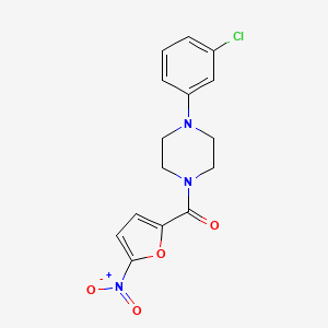 molecular formula C15H14ClN3O4 B5513107 1-(3-chlorophenyl)-4-(5-nitro-2-furoyl)piperazine 