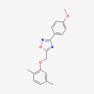 molecular formula C18H18N2O3 B5513110 5-[(2,5-dimethylphenoxy)methyl]-3-(4-methoxyphenyl)-1,2,4-oxadiazole 