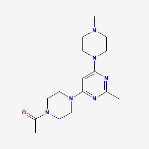 molecular formula C16H26N6O B5513133 4-(4-乙酰-1-哌嗪基)-2-甲基-6-(4-甲基-1-哌嗪基)嘧啶 