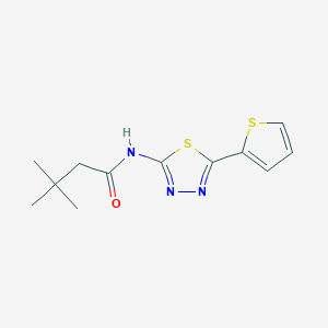 molecular formula C12H15N3OS2 B5513154 3,3-dimethyl-N-[5-(2-thienyl)-1,3,4-thiadiazol-2-yl]butanamide 