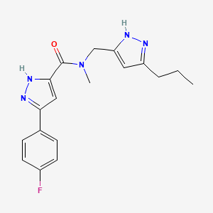 3-(4-fluorophenyl)-N-methyl-N-[(5-propyl-1H-pyrazol-3-yl)methyl]-1H-pyrazole-5-carboxamide