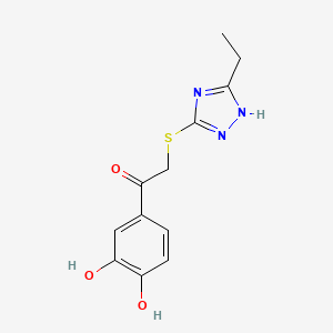 molecular formula C12H13N3O3S B5513162 1-(3,4-dihydroxyphenyl)-2-[(5-ethyl-4H-1,2,4-triazol-3-yl)thio]ethanone 