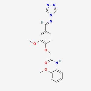 molecular formula C19H19N5O4 B5513164 N-(2-甲氧基苯基)-2-{2-甲氧基-4-[(4H-1,2,4-三唑-4-亚氨基)甲基]苯氧基}乙酰胺 