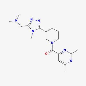 molecular formula C18H27N7O B5513203 1-(5-{1-[(2,6-dimethylpyrimidin-4-yl)carbonyl]piperidin-3-yl}-4-methyl-4H-1,2,4-triazol-3-yl)-N,N-dimethylmethanamine 