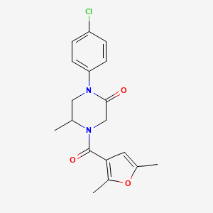 molecular formula C18H19ClN2O3 B5513210 1-(4-chlorophenyl)-4-(2,5-dimethyl-3-furoyl)-5-methyl-2-piperazinone 