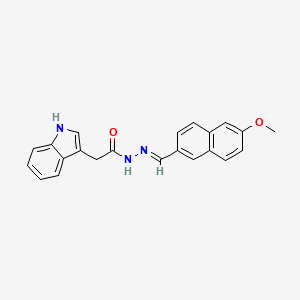 molecular formula C22H19N3O2 B5513216 2-(1H-indol-3-yl)-N'-[(6-methoxy-2-naphthyl)methylene]acetohydrazide 