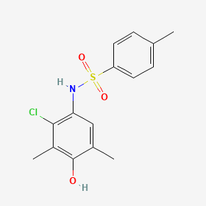 molecular formula C15H16ClNO3S B5513231 N-(2-chloro-4-hydroxy-3,5-dimethylphenyl)-4-methylbenzenesulfonamide 