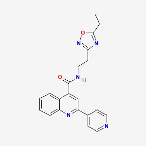 molecular formula C21H19N5O2 B5513243 N-[2-(5-ethyl-1,2,4-oxadiazol-3-yl)ethyl]-2-(4-pyridinyl)-4-quinolinecarboxamide 