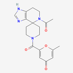 molecular formula C19H22N4O4 B5513247 2-[(5-acetyl-1,5,6,7-tetrahydro-1'H-spiro[imidazo[4,5-c]pyridine-4,4'-piperidin]-1'-yl)carbonyl]-6-methyl-4H-pyran-4-one 