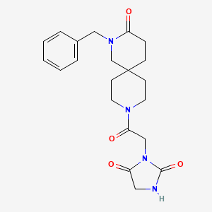 molecular formula C21H26N4O4 B5513267 3-[2-(2-benzyl-3-oxo-2,9-diazaspiro[5.5]undec-9-yl)-2-oxoethyl]imidazolidine-2,4-dione 