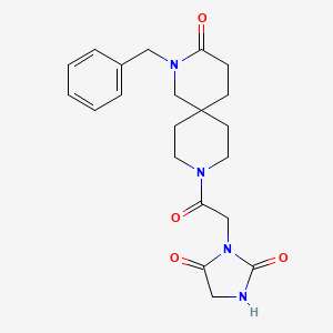 molecular formula C21H26N4O4 B5513267 3-[2-(2-苄基-3-氧代-2,9-二氮杂螺[5.5]十一烷-9-基)-2-氧代乙基]咪唑烷-2,4-二酮 