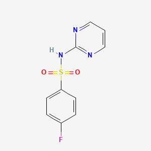 molecular formula C10H8FN3O2S B5513290 4-fluoro-N-2-pyrimidinylbenzenesulfonamide 