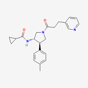 N-{(3S*,4R*)-4-(4-methylphenyl)-1-[3-(3-pyridinyl)propanoyl]-3-pyrrolidinyl}cyclopropanecarboxamide