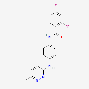molecular formula C18H14F2N4O B5513324 2,4-difluoro-N-{4-[(6-methyl-3-pyridazinyl)amino]phenyl}benzamide 