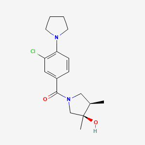 molecular formula C17H23ClN2O2 B5513356 (3R*,4R*)-1-[3-chloro-4-(1-pyrrolidinyl)benzoyl]-3,4-dimethyl-3-pyrrolidinol 