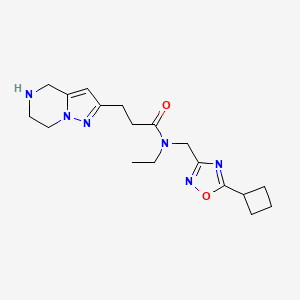 N-[(5-cyclobutyl-1,2,4-oxadiazol-3-yl)methyl]-N-ethyl-3-(4,5,6,7-tetrahydropyrazolo[1,5-a]pyrazin-2-yl)propanamide hydrochloride