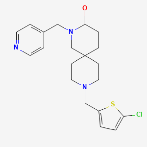 9-[(5-chloro-2-thienyl)methyl]-2-(pyridin-4-ylmethyl)-2,9-diazaspiro[5.5]undecan-3-one
