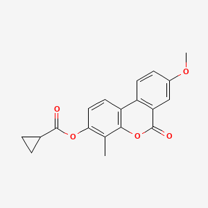 molecular formula C19H16O5 B5513395 8-methoxy-4-methyl-6-oxo-6H-benzo[c]chromen-3-yl cyclopropanecarboxylate 