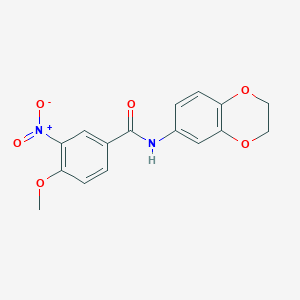 molecular formula C16H14N2O6 B5513411 N-(2,3-dihydro-1,4-benzodioxin-6-yl)-4-methoxy-3-nitrobenzamide 