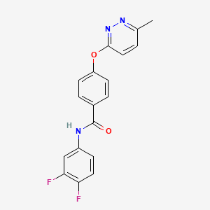 molecular formula C18H13F2N3O2 B5513412 N-(3,4-difluorophenyl)-4-[(6-methyl-3-pyridazinyl)oxy]benzamide 