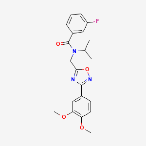 molecular formula C21H22FN3O4 B5513431 N-{[3-(3,4-二甲氧基苯基)-1,2,4-恶二唑-5-基]甲基}-3-氟-N-异丙基苯甲酰胺 