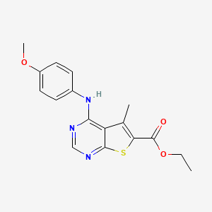 ethyl 4-[(4-methoxyphenyl)amino]-5-methylthieno[2,3-d]pyrimidine-6-carboxylate