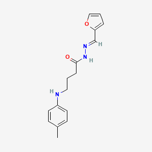 molecular formula C16H19N3O2 B5513460 N'-(2-furylmethylene)-4-[(4-methylphenyl)amino]butanohydrazide 