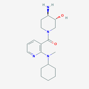 molecular formula C18H28N4O2 B5513464 (3R*,4R*)-4-氨基-1-({2-[环己基(甲基)氨基]吡啶-3-基}羰基)哌啶-3-醇 