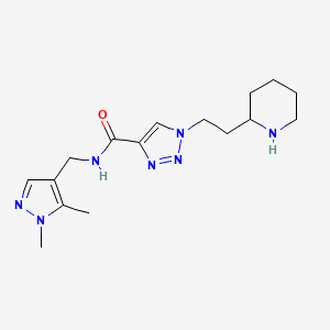 N-[(1,5-dimethyl-1H-pyrazol-4-yl)methyl]-1-(2-piperidin-2-ylethyl)-1H-1,2,3-triazole-4-carboxamide