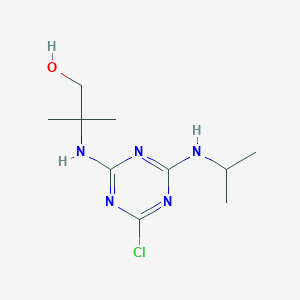 molecular formula C10H18ClN5O B5513480 2-{[4-chloro-6-(isopropylamino)-1,3,5-triazin-2-yl]amino}-2-methyl-1-propanol 