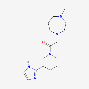 molecular formula C16H27N5O B5513522 1-{2-[3-(1H-imidazol-2-yl)-1-piperidinyl]-2-oxoethyl}-4-methyl-1,4-diazepane 