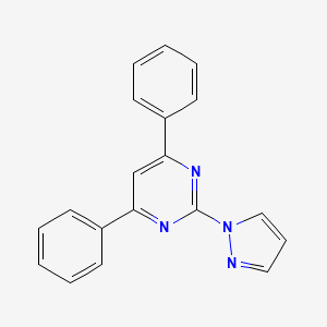 molecular formula C19H14N4 B5513532 4,6-diphenyl-2-(1H-pyrazol-1-yl)pyrimidine CAS No. 413620-14-1