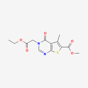 molecular formula C13H14N2O5S B5513536 methyl 3-(2-ethoxy-2-oxoethyl)-5-methyl-4-oxo-3,4-dihydrothieno[2,3-d]pyrimidine-6-carboxylate 
