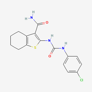molecular formula C16H16ClN3O2S B5513545 2-({[(4-chlorophenyl)amino]carbonyl}amino)-4,5,6,7-tetrahydro-1-benzothiophene-3-carboxamide 