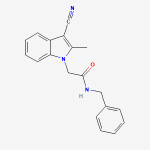 molecular formula C19H17N3O B5513579 N-benzyl-2-(3-cyano-2-methyl-1H-indol-1-yl)acetamide 