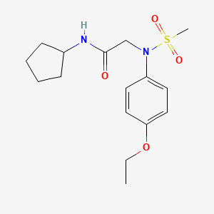 molecular formula C16H24N2O4S B5513581 N~1~-环戊基-N~2~-(4-乙氧基苯基)-N~2~-(甲磺酰基)甘氨酰胺 