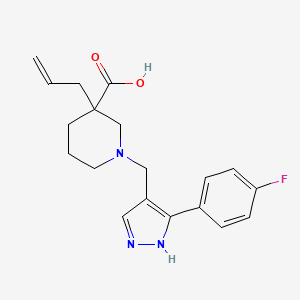 molecular formula C19H22FN3O2 B5513600 3-allyl-1-{[3-(4-fluorophenyl)-1H-pyrazol-4-yl]methyl}piperidine-3-carboxylic acid 