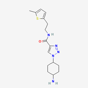 molecular formula C16H23N5OS B5513622 1-(cis-4-aminocyclohexyl)-N-[2-(5-methyl-2-thienyl)ethyl]-1H-1,2,3-triazole-4-carboxamide 