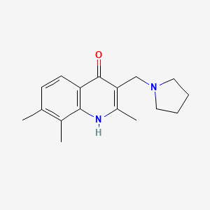 molecular formula C17H22N2O B5513628 2,7,8-trimethyl-3-(1-pyrrolidinylmethyl)-4-quinolinol 