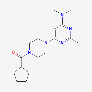 molecular formula C17H27N5O B5513637 6-[4-(cyclopentylcarbonyl)-1-piperazinyl]-N,N,2-trimethyl-4-pyrimidinamine 