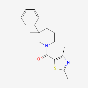molecular formula C18H22N2OS B5513653 1-[(2,4-dimethyl-1,3-thiazol-5-yl)carbonyl]-3-methyl-3-phenylpiperidine 