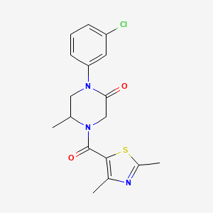 molecular formula C17H18ClN3O2S B5513660 1-(3-chlorophenyl)-4-[(2,4-dimethyl-1,3-thiazol-5-yl)carbonyl]-5-methyl-2-piperazinone 