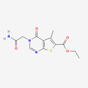 ethyl 3-(2-amino-2-oxoethyl)-5-methyl-4-oxo-3,4-dihydrothieno[2,3-d]pyrimidine-6-carboxylate