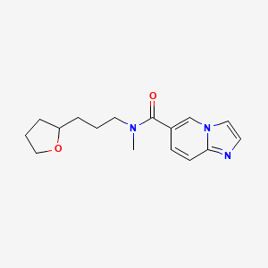 molecular formula C16H21N3O2 B5513687 N-methyl-N-[3-(tetrahydrofuran-2-yl)propyl]imidazo[1,2-a]pyridine-6-carboxamide 