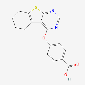 molecular formula C17H14N2O3S B5513694 4-(5,6,7,8-tetrahydro[1]benzothieno[2,3-d]pyrimidin-4-yloxy)benzoic acid 