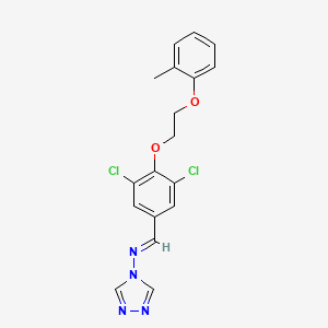 molecular formula C18H16Cl2N4O2 B5513704 N-{3,5-dichloro-4-[2-(2-methylphenoxy)ethoxy]benzylidene}-4H-1,2,4-triazol-4-amine 