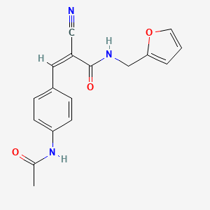 molecular formula C17H15N3O3 B5513720 3-[4-(acetylamino)phenyl]-2-cyano-N-(2-furylmethyl)acrylamide 