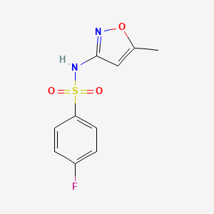 molecular formula C10H9FN2O3S B5513759 4-氟-N-(5-甲基-3-异恶唑基)苯磺酰胺 