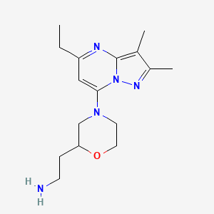 molecular formula C16H25N5O B5513774 {2-[4-(5-ethyl-2,3-dimethylpyrazolo[1,5-a]pyrimidin-7-yl)-2-morpholinyl]ethyl}amine dihydrochloride 